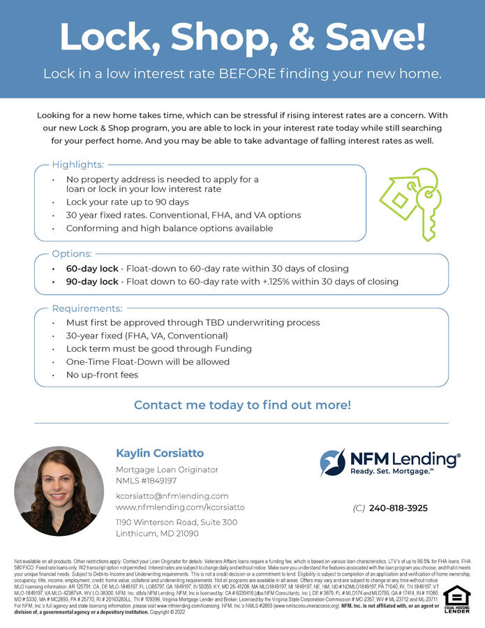 Flyer designed for NFM Lending